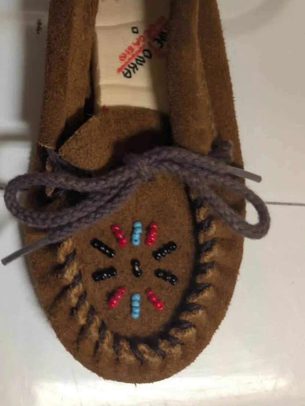 Minnetonka Kids' Beaded Suede Moccasins, Size: Toddler
